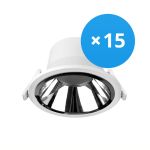 Mehrfachpackung 15x Noxion LED Downlight Apollo 20W 2300lm 60D - 830 Warmweiß | 220mm - Ausschnitt 200mm - Alu Reflektor - UGR <19