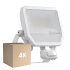 Mehrfachpackung 4x Ledvance LED-Scheinwerfer Aluminium Weiß 41W 6000lm 100D - 840 Kaltweiß | IP65 - Bewegungs- und Lichtsensor - Symmetrisch