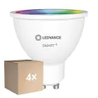 Mehrfachpackung 4x Ledvance Smart+ Wifi GU10 Spot 5W 350lm 45D - 827-865 Abstimmbares Weiß | RGBW - Dimmbar - Ersatz Für 50W