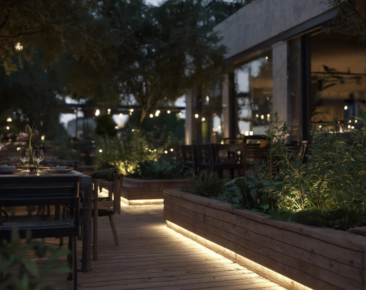 Außenbeleuchtung Lichtbänder